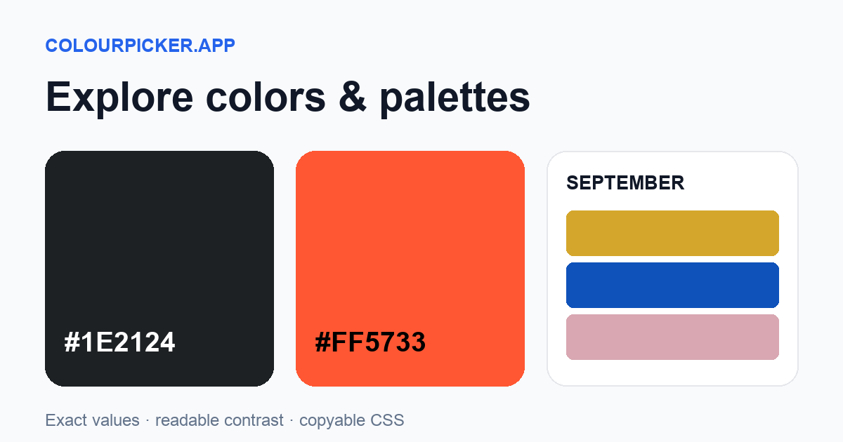 ColourPicker.app color references and September palette preview